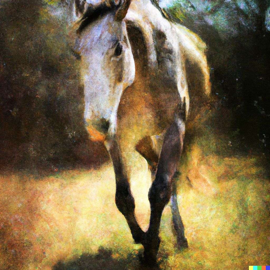 a horse, digital art, depth effects
